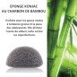 Éponge Konjac au charbon de bambou pour visage Éponge Konjac au charbon de bambou pour visage