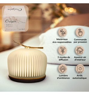  détail du réservoir en verre transparent du diffuseur origin