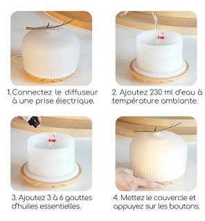  main versant une huile essentielle dans le diffuseur origin pour une utilisation quotidienne