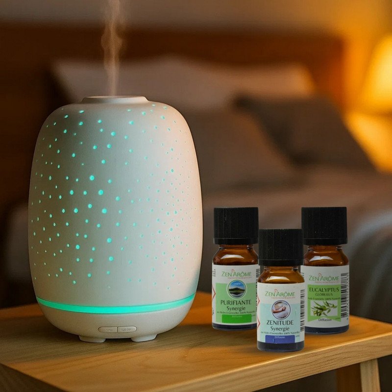 Diffuseur Stella + 3 huiles essentielles spéciales télétravail Diffuseur Stella + 3 huiles essentielles spéciales télétravail