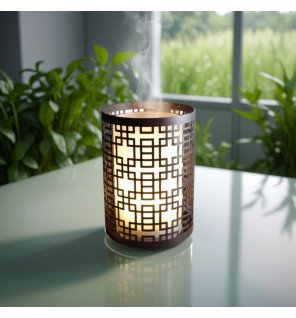  ambiance détente avec le diffuseur vela allumé et lumière tamisée dans une pièce