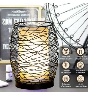  détail du bouton de commande du diffuseur volupsia pour une utilisation facile