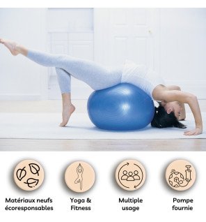 yoga lover coffret 5 accessoires sun&sia présenté sur un tapis en liège naturel dans un salon lumineux