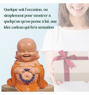  vue rapprochée sur la texture et les finitions de la statue bouddha rieur debout