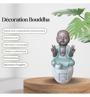  ambiance zen avec la statue porte-encens dana et fumée d’encens